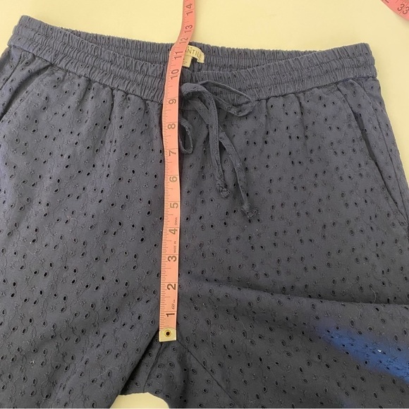 J.Crew || Eyelet Pull On Pants Drawstring Navy Blue Small - Picture 9 of 9
